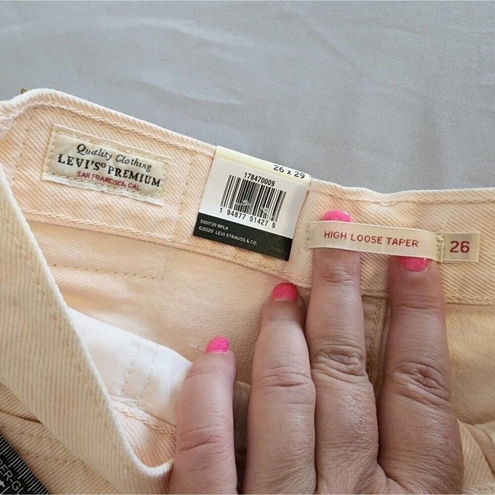 Levi's‎ x Free People high loose taper high rise peach colored jeans size 26 New - Picture 8 of 13